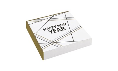 20 Servietten Happy New Year 33x33cm Elegant Wishes