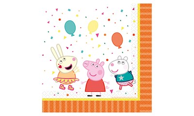 16 Servietten Peppa Pig  33x33cm aus Papier