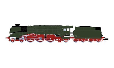 DR Dampflokomotive Baureihe 18 201  Kohletender  grün ohne Zierlinie  Ep. III