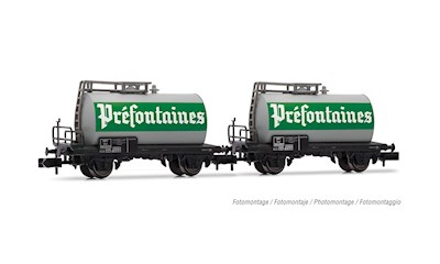 SNCF 2-teiliges Set 2-achsiger Kesselwagen BYRRH Ep. IV