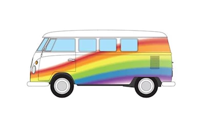 Volkswagen Campervan - Peace Love and Rainbows