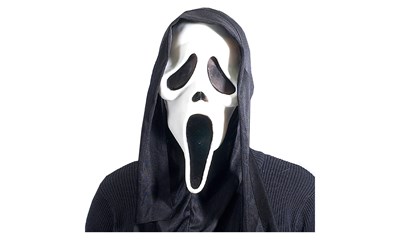 Maske Scream mit Tuch, Gummi