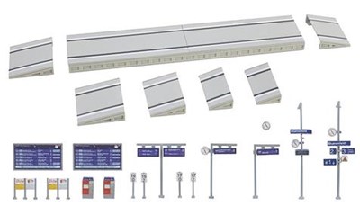 Moderner Bahnsteig mit Zubehör