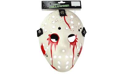 Halloween-Maske weiss/rot