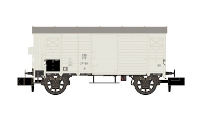 SBB gedeckter Güterwagen  weiss  Ep. III