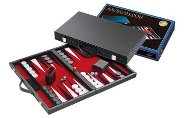 Backgammon rot - gross - Kunstleder **