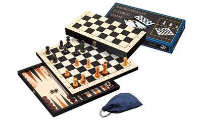 Schach-Backgammon-Dame-Set