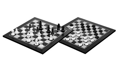 Schach-Dame-Set, schwarz gebeizt **