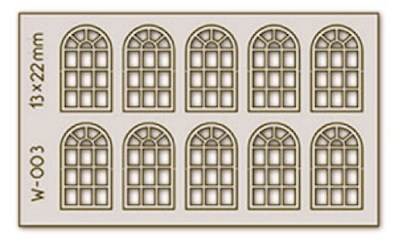 10 Stk. Sprossen-Bogenfenster 14-Scheiben H0