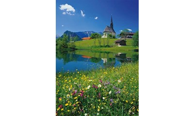 Inzell, Einsiedlhof und Kirche St. Nikolaus