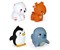 Badespielzeug 4 Polartiere Eisbär, Pinguin, Seehund, Hirsch
