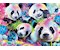 Neon Blumen Pandas